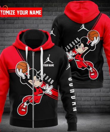Jordan Red Mickey Luxury 3D Hoodie Pod Design