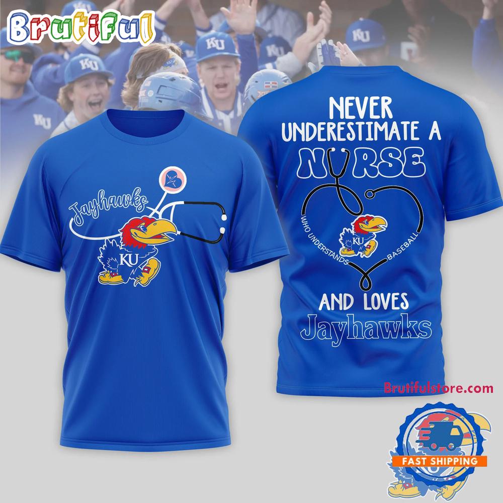 Kansas Jayhawks Ncaa Game Day Nurse Limited 3D T Shirt