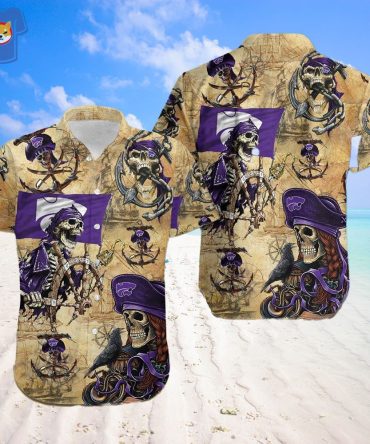 Kansas State Wildcats Pirates Fans Pirates Skull Hawaiian Shirt
