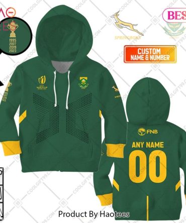 Kid Rugby World Cup 2023 Champion Springboks South Africa Rugby Home Jersey Style Kid Hoodie, T-Shirt, Zip Hoodie, Sweatshirt