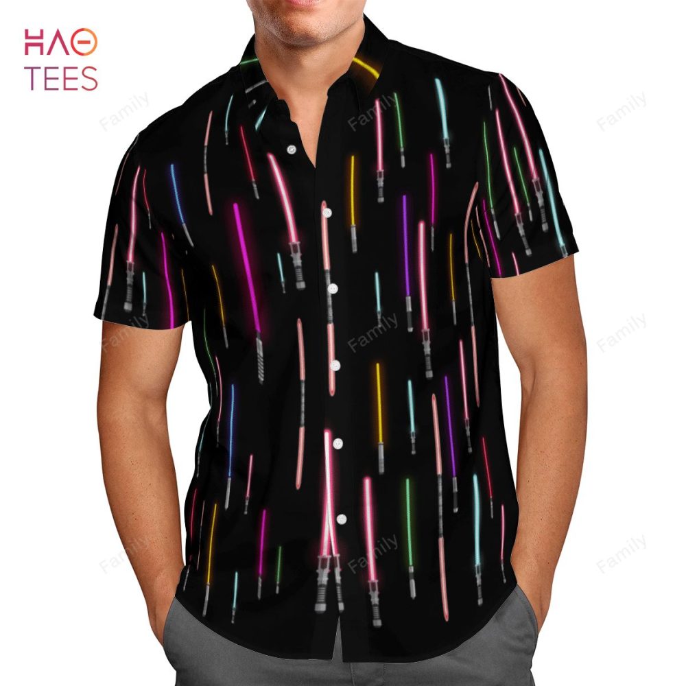 Lightsaber Starwars Aop Hawaiian Shirt Black