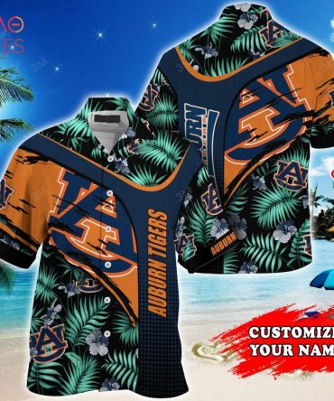 Auburn Tigers Customized Summer Hawaiian Shirt, With Tropical Pattern For Fans