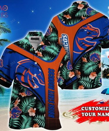 Boise State Broncos Customized Summer Hawaiian Shirt, With Tropical Pattern For Fans