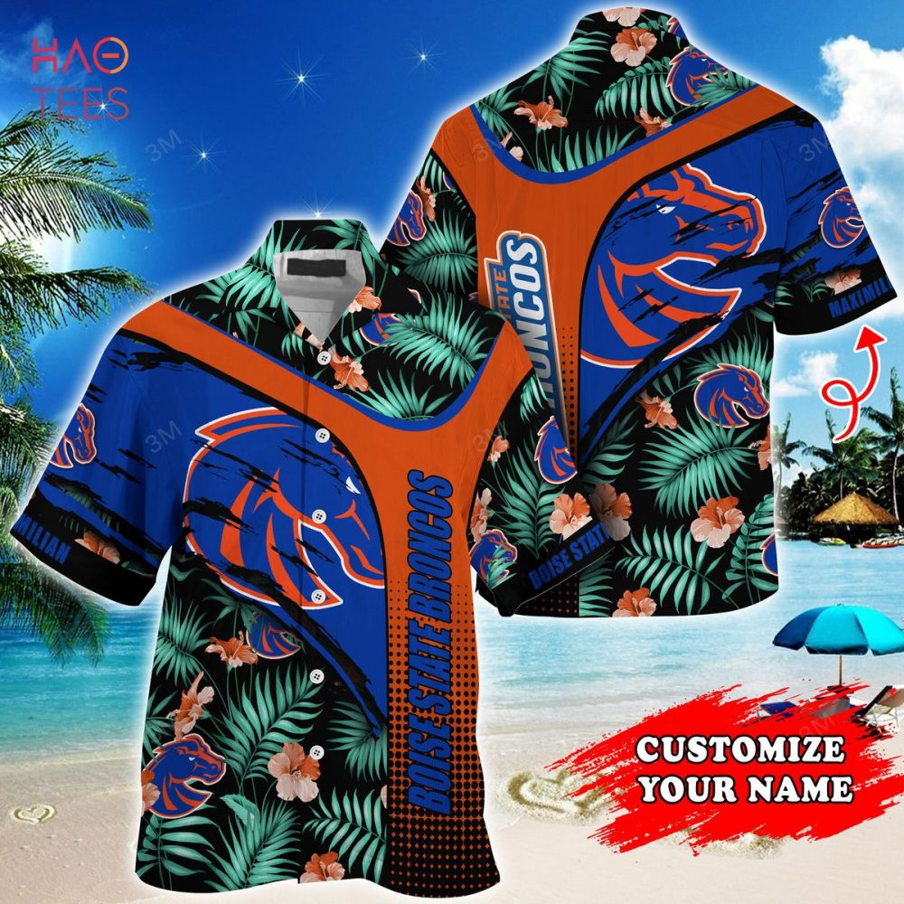 Boise State Broncos Customized Summer Hawaiian Shirt, With Tropical Pattern For Fans