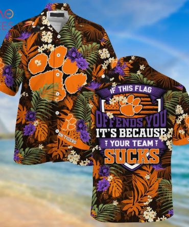 Clemson Tigers Summer Hawaiian Shirt, With Tropical Patterns For Fans