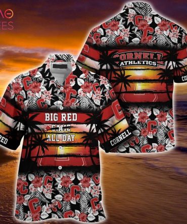 Cornell Big Red Summer Hawaiian Shirt, Floral Pattern For Sports Enthusiast This Year