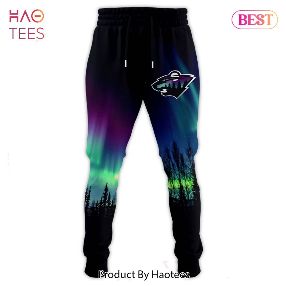 Nhl Minnesota Wild Special Pants Design With Northern Lights Hoodie