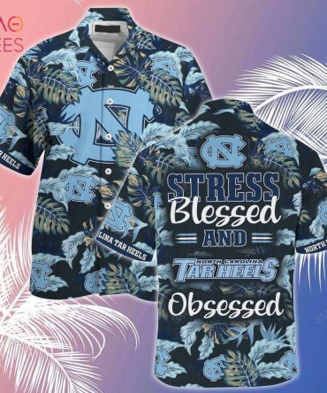 North Carolina Tar Heels Summer Hawaiian Shirt, Stress Blessed Obsessed For Fans