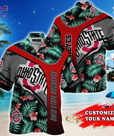 Ohio State Buckeyes Customized Summer Hawaiian Shirt, With Tropical Pattern For Fans