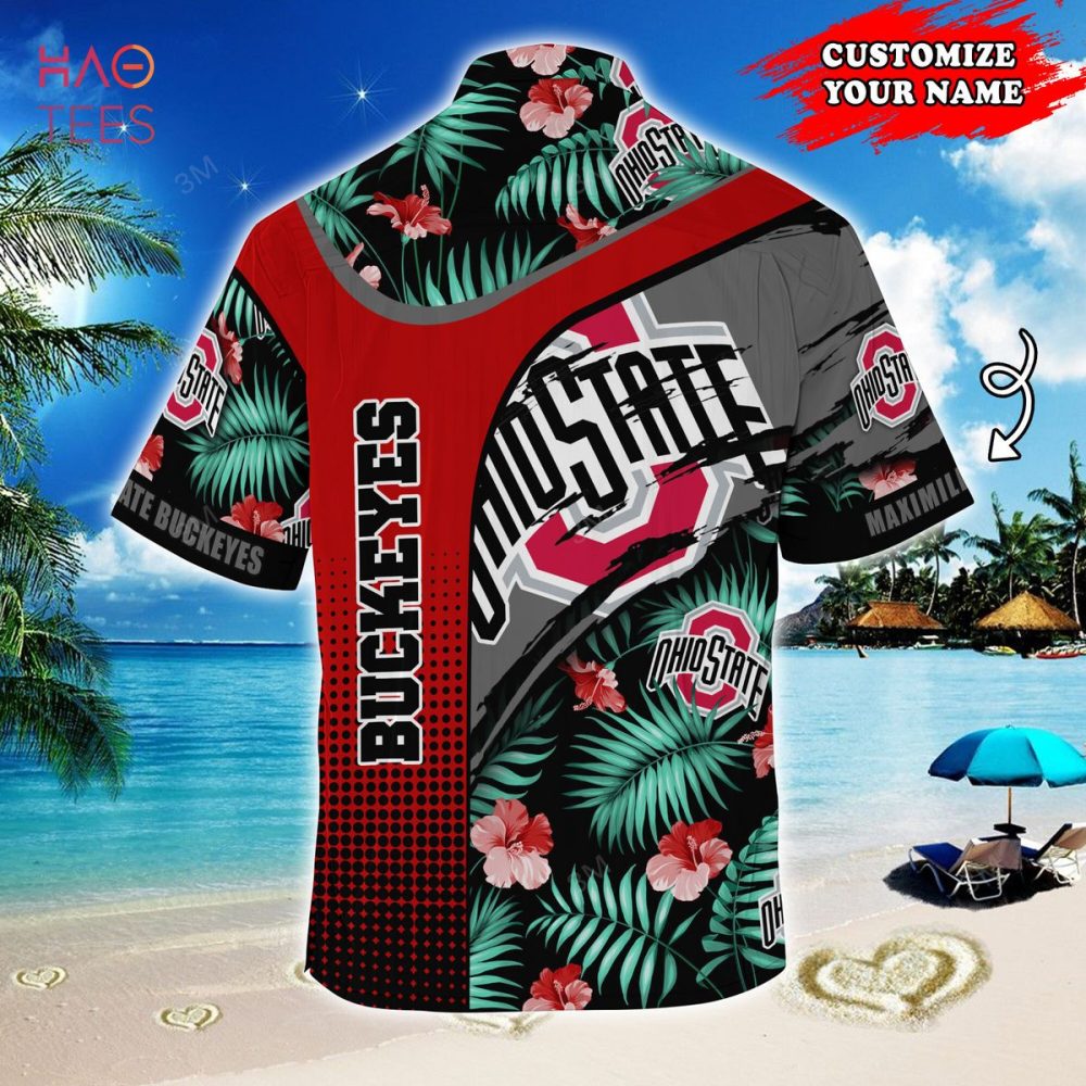 Ohio State Buckeyes Customized Summer Hawaiian Shirt, With Tropical Pattern For Fans - Image 2