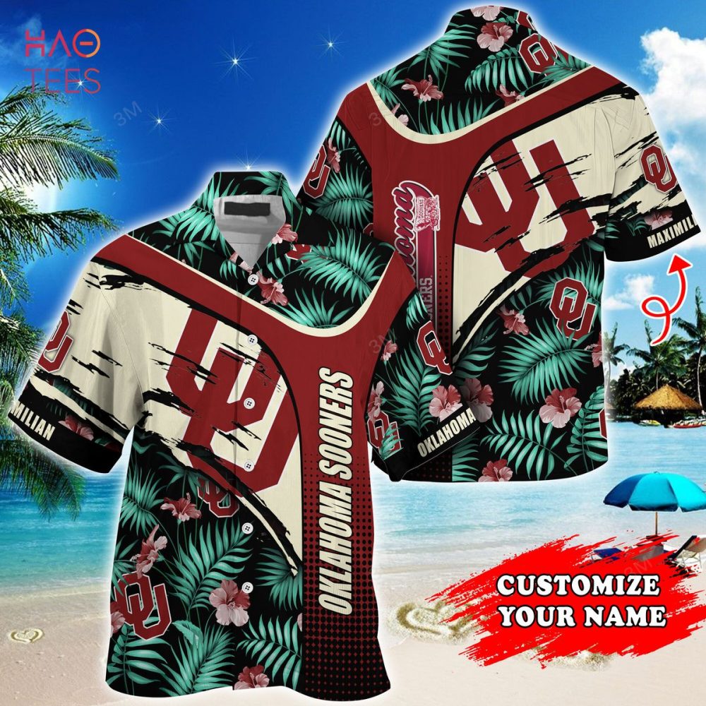 Oklahoma Sooners Customized Summer Hawaiian Shirt, With Tropical Pattern For Fans