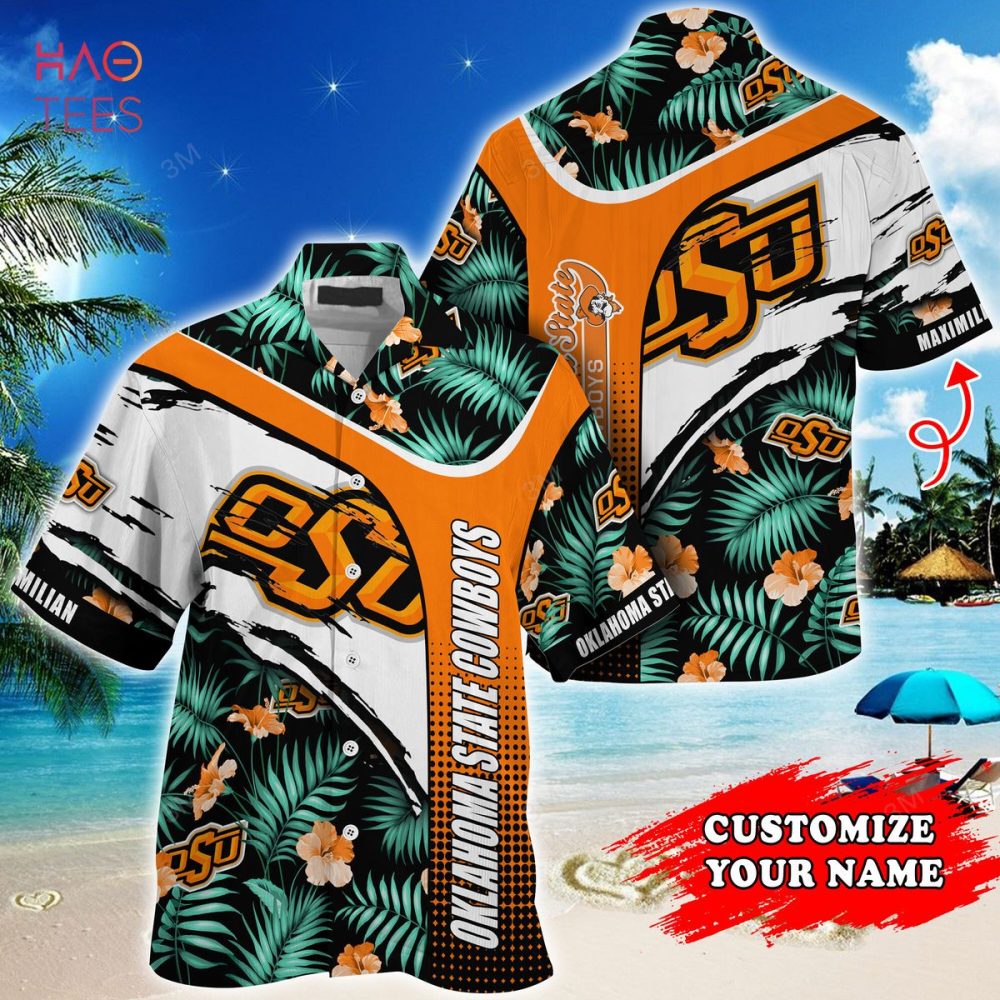 Oklahoma State Cowboys Customized Summer Hawaiian Shirt, With Tropical Pattern For Fans