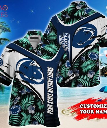 Penn State Nittany Lions Customized Summer Hawaiian Shirt, With Tropical Pattern For Fans