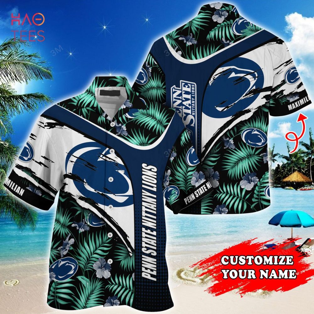 Penn State Nittany Lions Customized Summer Hawaiian Shirt, With Tropical Pattern For Fans