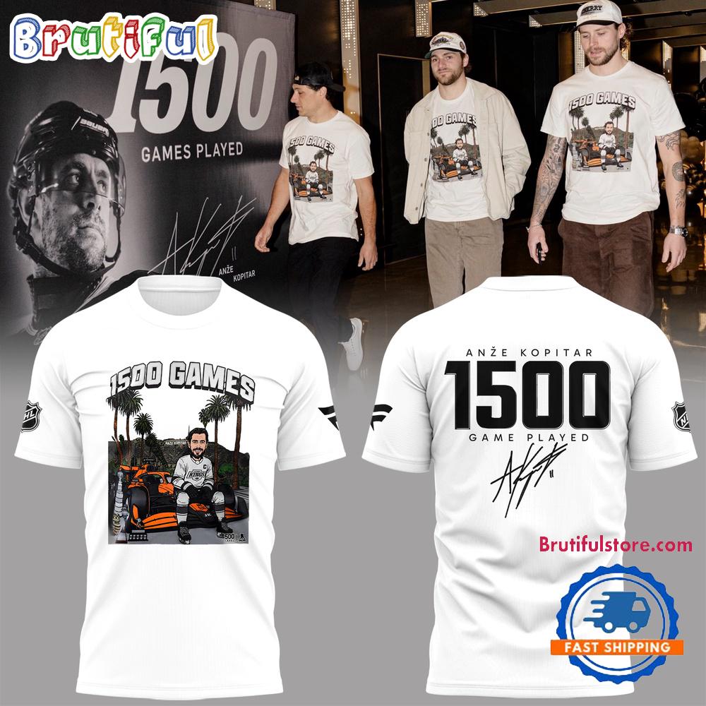 Los Angeles Kings Anze Kopitar 1500 Game Play Limited Edition 3D Shirt