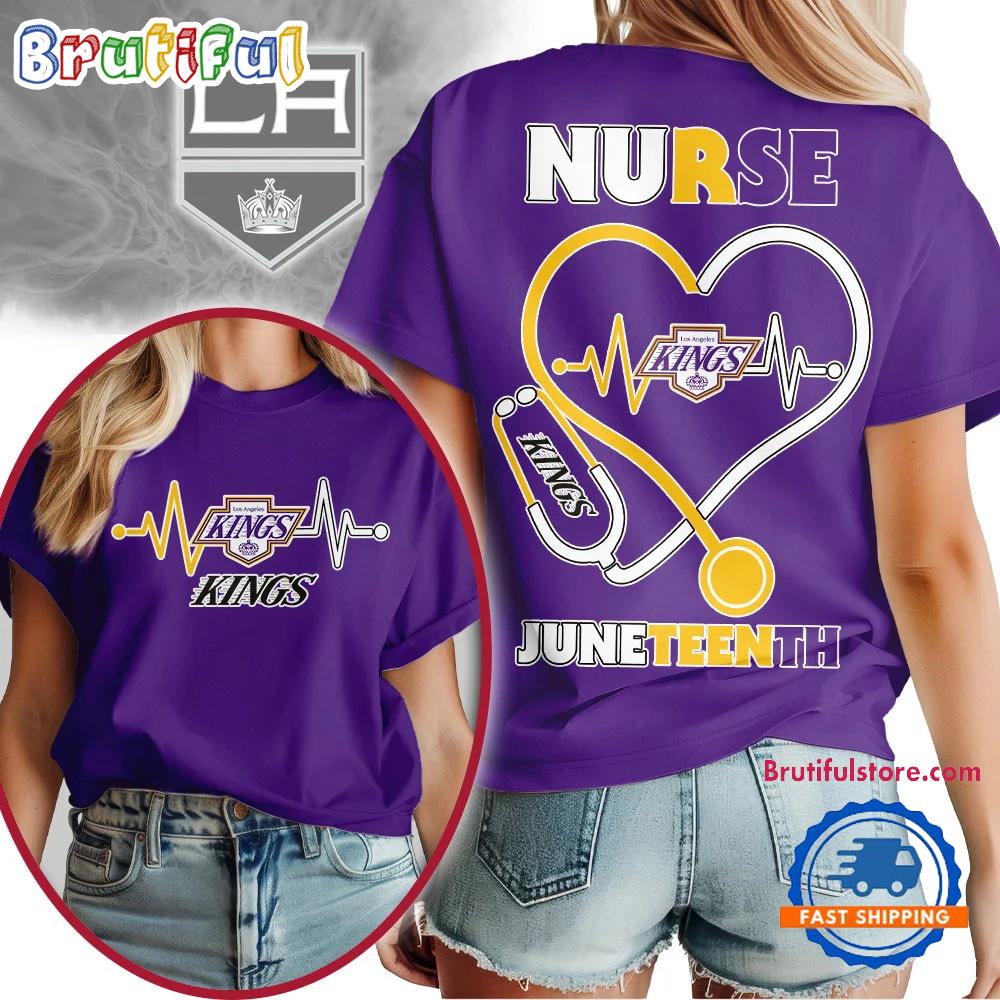 Los Angeles Kings Nhl Nurse Appreciation Juneteenth Unisex 3D Shirt