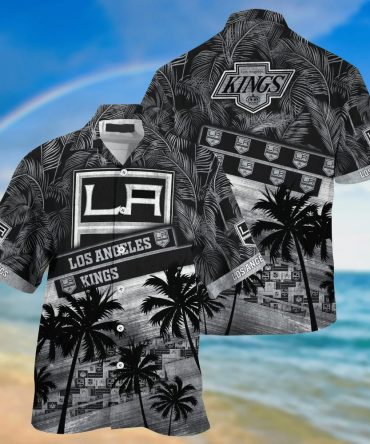 Los Angeles Kings Nhl Palm Tree Pattern Hawaii Shirt For Sports Fans Unisex Sport Hawaii Shirt