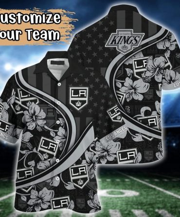 Los Angeles Kings Nhl Us Flag Hawaiian Shirt Custom Summer Aloha Shirt