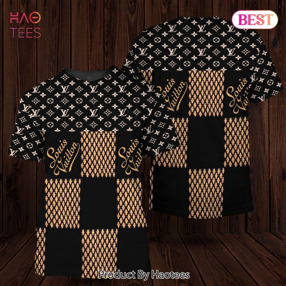Louis Vuitton Brand Simple Square Pattern 3D T-Shirt Limited Edition