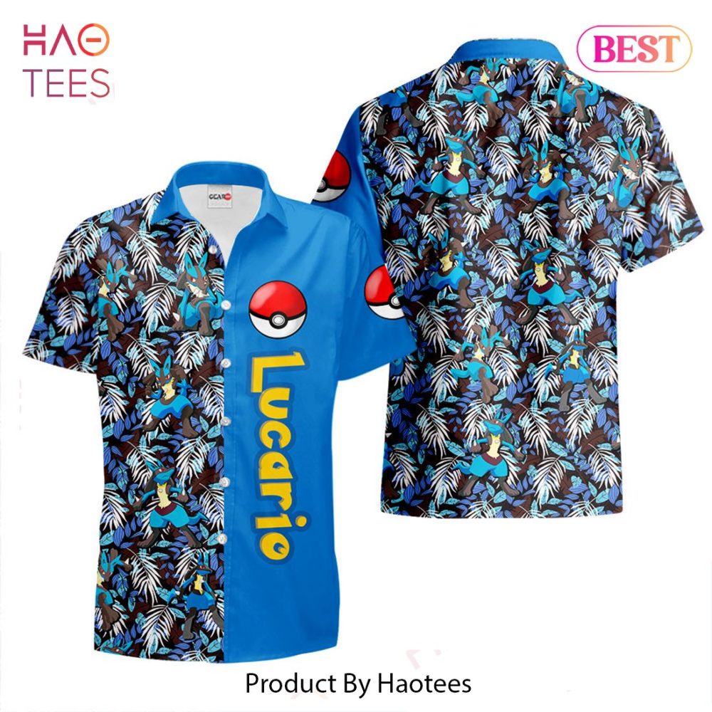 Lucario Hawaiian Shirts Custom Anime Merch Clothes For Men Women Hot Trend 2023