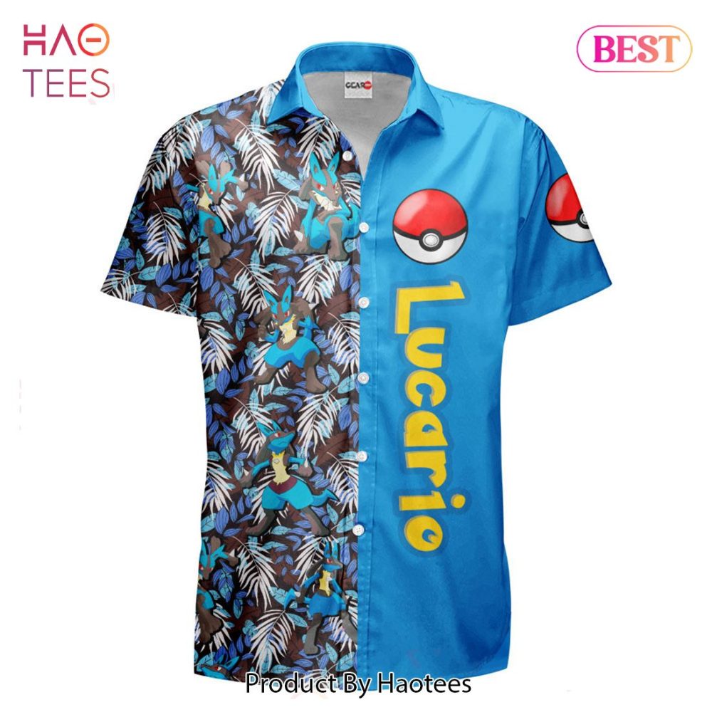 Lucario Hawaiian Shirts Custom Anime Merch Clothes For Men Women Hot Trend 2023 - Image 2