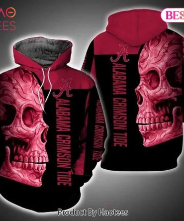 Alabama Crimson Tide Skull Team 3D Hoodie Alabama Crimson Tide Gift Ideas For Him