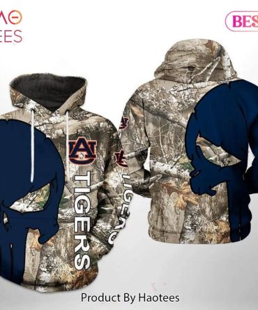 Luxury Auburn Tigers Camo Veteran Hunting With Skull Punisher 3D Hoodie Ncaa Football Gifts