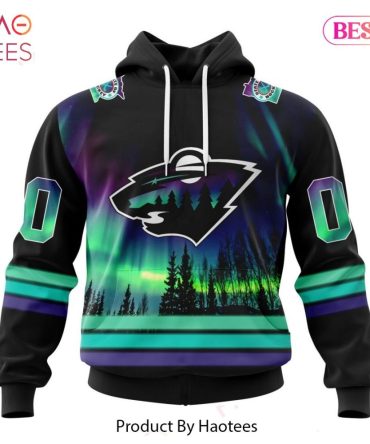Nhl Minnesota Wild Special Design With Northern Lights Hoodie