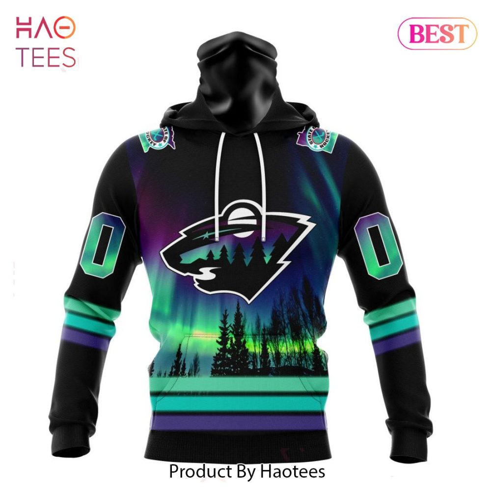 Nhl Minnesota Wild Special Design With Northern Lights Hoodie - Image 4