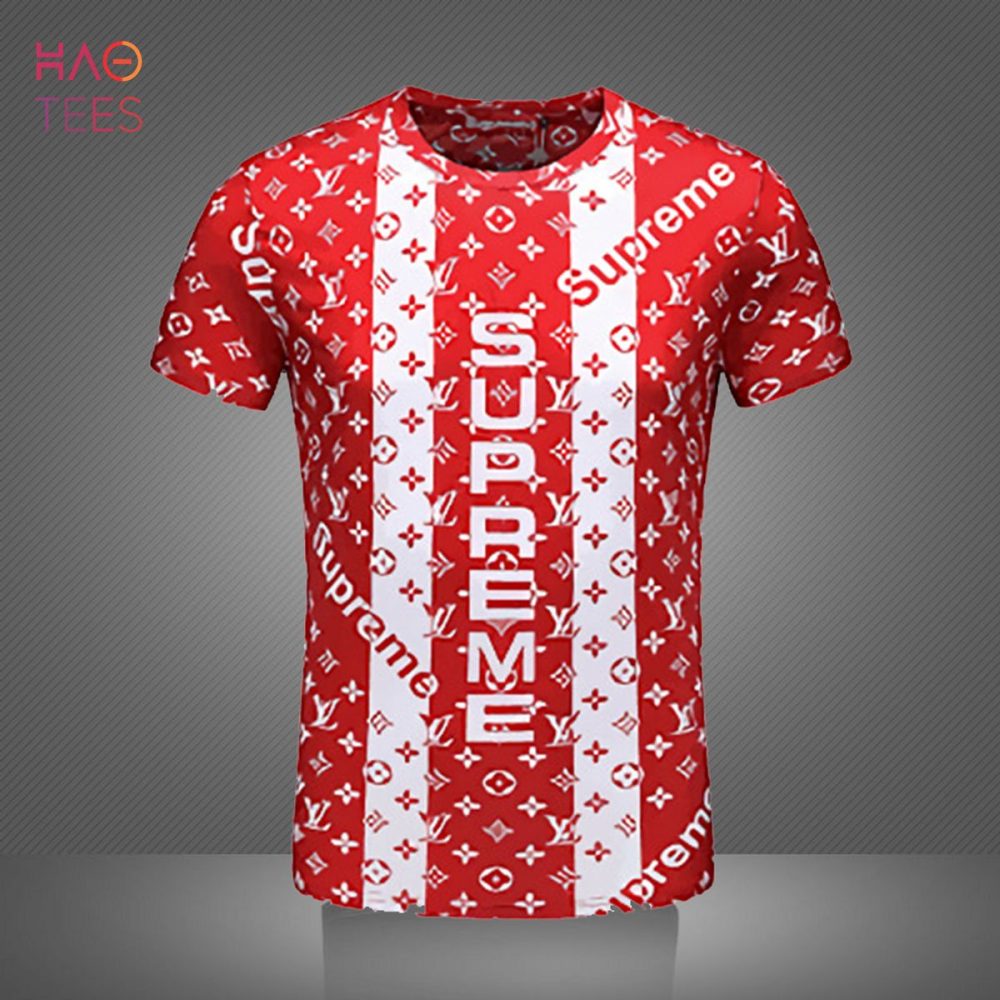 Lv Mix Supreme Red White 3D T-Shirt