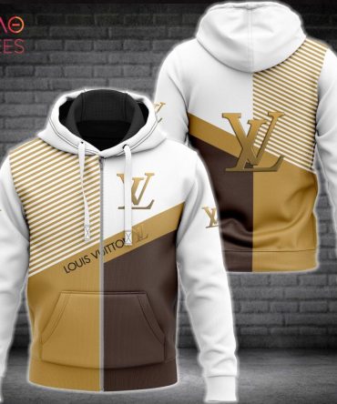Louis Vuitton Gold Mix White Luxury Hoodie Limited Edition