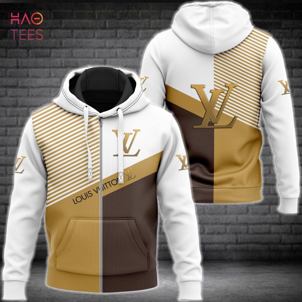 Louis Vuitton Gold Mix White Luxury Hoodie Limited Edition