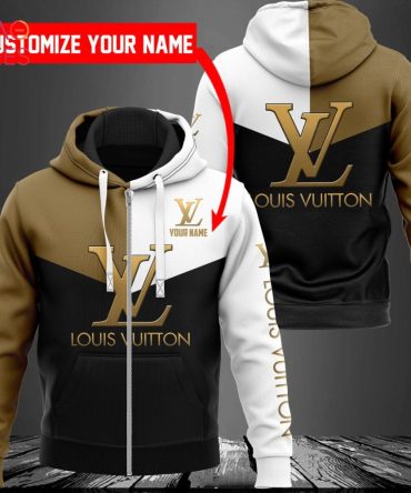 Louis Vuitton Basic Black Brown White Luxury Hoodie Limited Edition