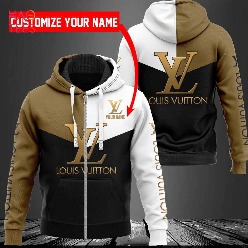 Louis Vuitton Basic Black Brown White Luxury Hoodie Limited Edition