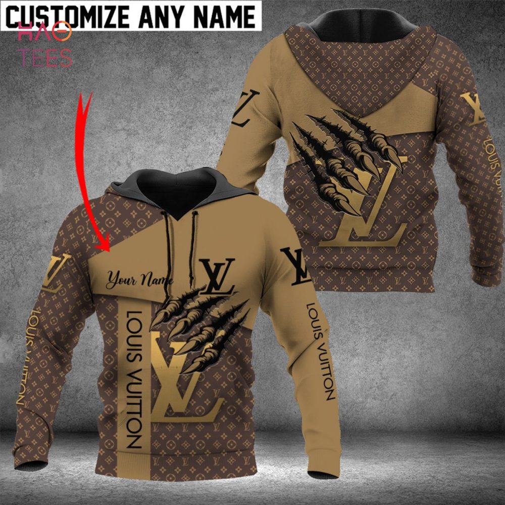 Louis Vuitton Dark Brown Luxury 3D Hoodie Limited Edition
