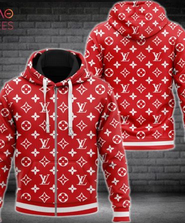 Louis Vuitton Red Luxury 3D Hoodie Limited Edition