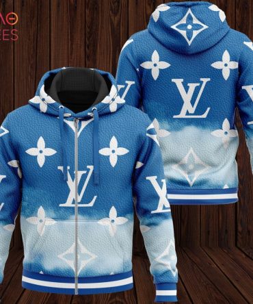 Louis Vuitton Luxury Brand Blue Hoodie Limited Edition