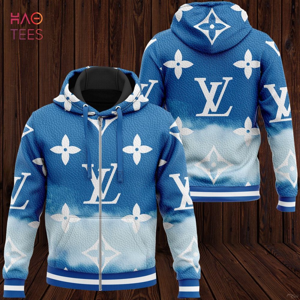 Louis Vuitton Luxury Brand Blue Hoodie Limited Edition