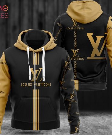 Louis Vuitton Black Gold Luxury Hoodie Pod Design