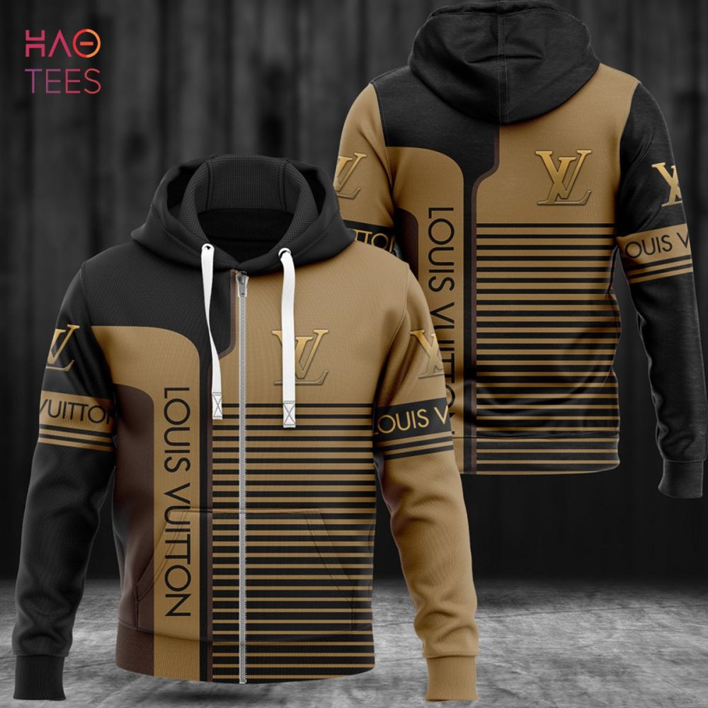 Louis Vuitton Stripe Black Luxury 3D Hoodie Limited Edition