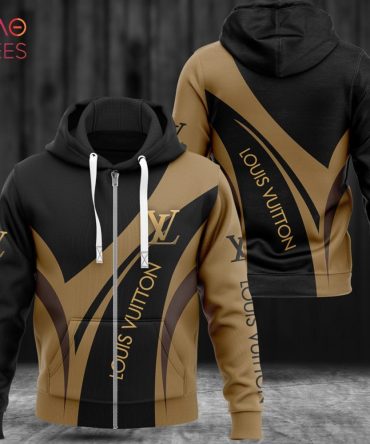 Louis Vuitton Dark Black Brown Luxury Hoodie Limited Edition