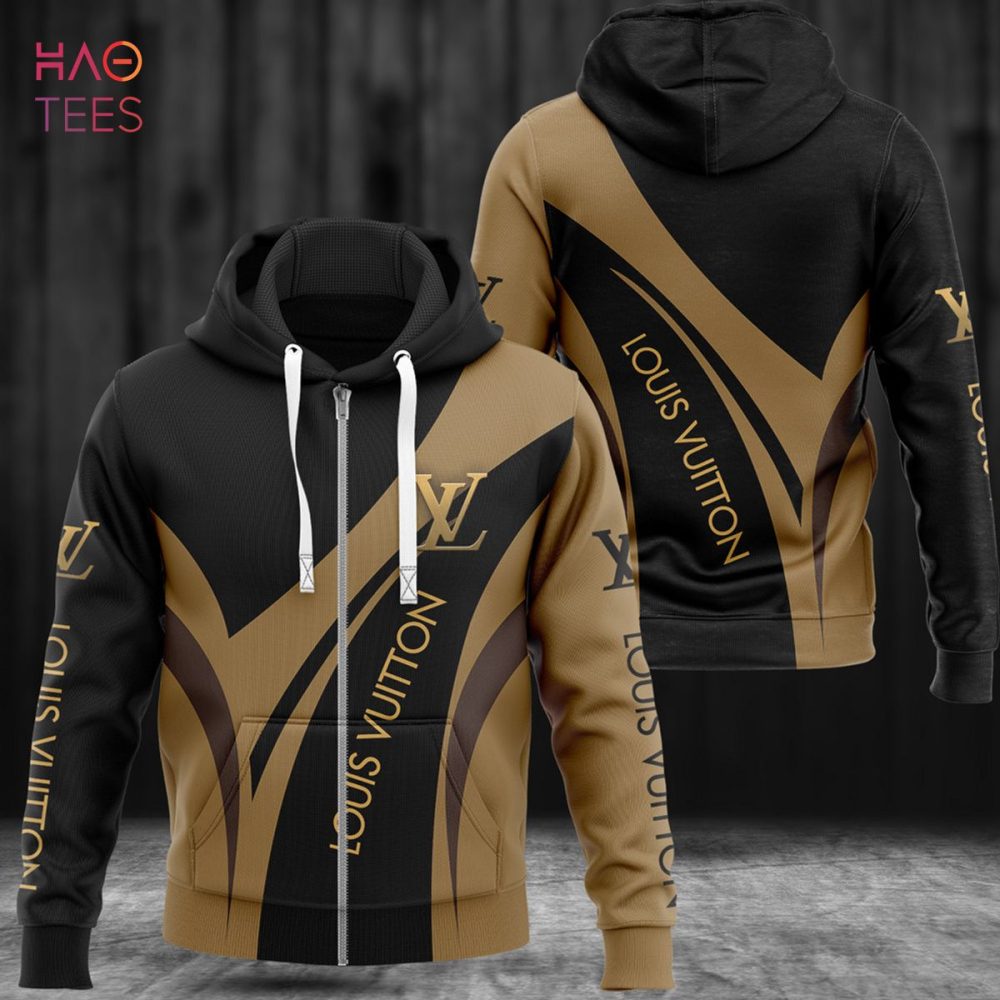 Louis Vuitton Dark Black Brown Luxury Hoodie Limited Edition