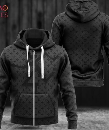 Louis Vuitton Full Black Luxury Hoodie Limited Edition