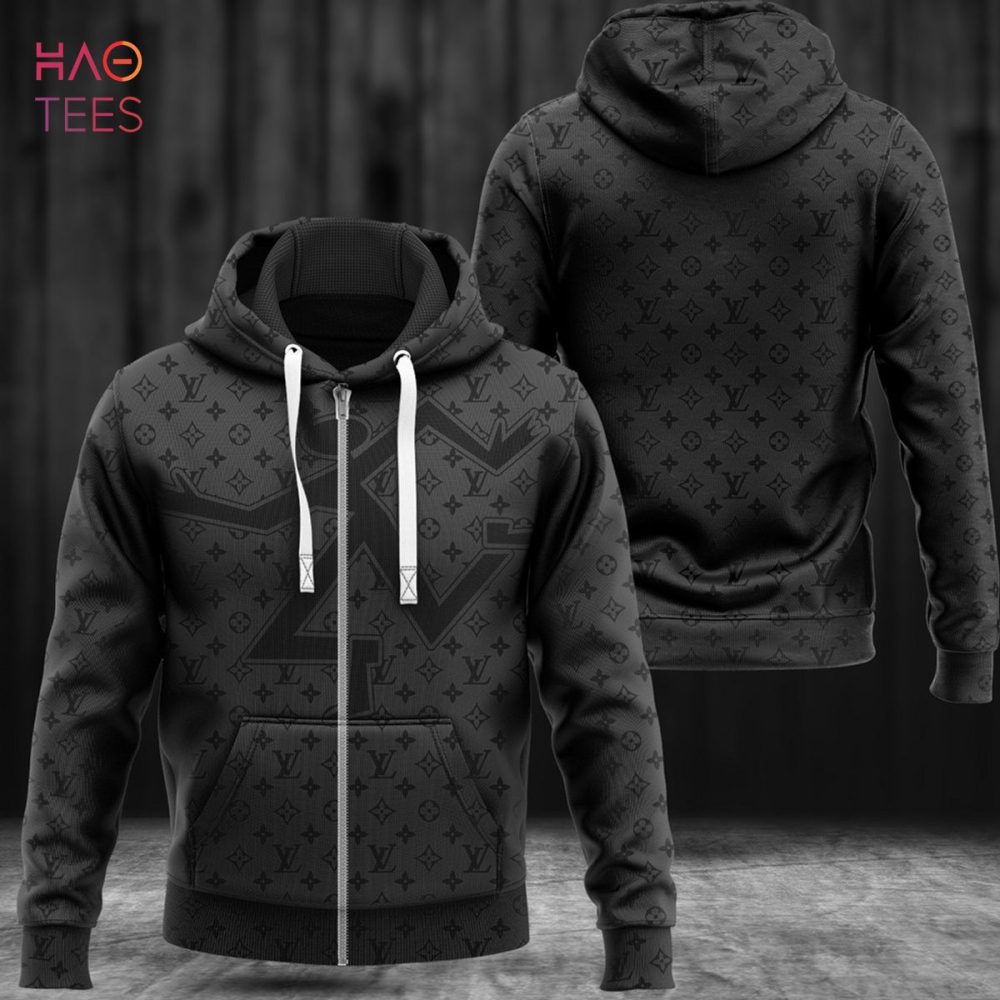 Louis Vuitton Full Black Luxury Hoodie Limited Edition