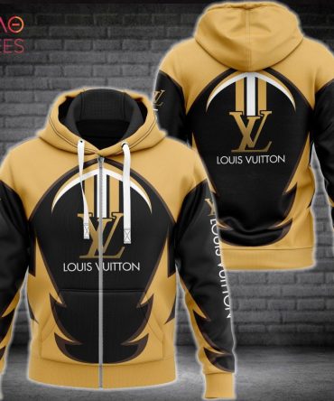 Louis Vuitton Black And Gold Luxury 3D Hoodie Limited Edition