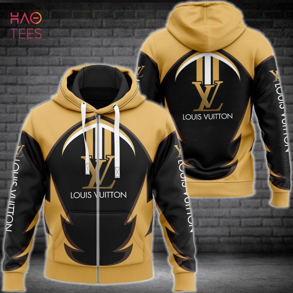 Louis Vuitton Black And Gold Luxury 3D Hoodie Limited Edition
