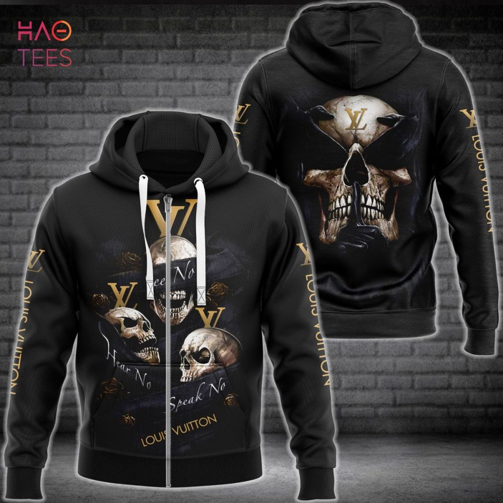 Louis Vuitton Luxury Brand Skull 3D Hoodie Limited Edition