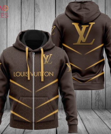 Louis Vuitton Stripe Gold Luxury 3D Hoodie Pod Design