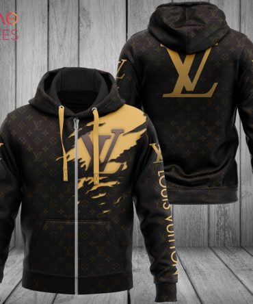 Louis Vuiiton Black Color Luxury Hoodie Limited Edition