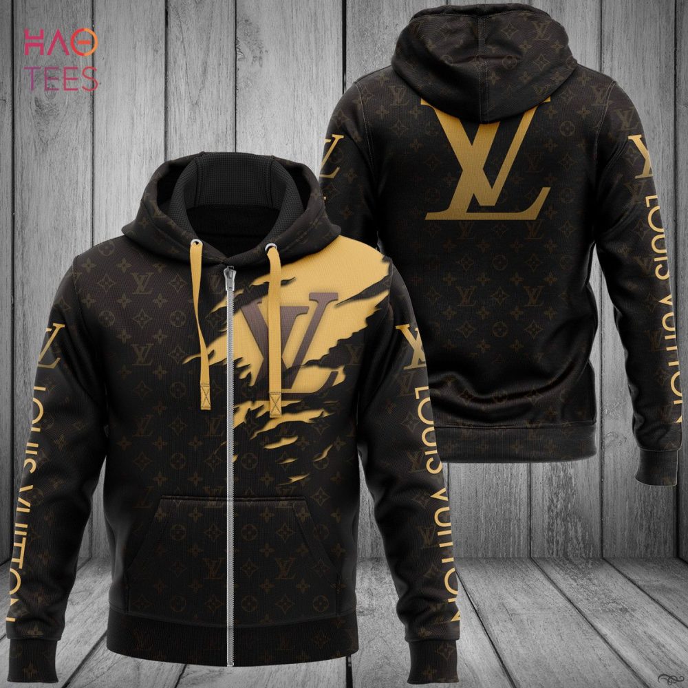 Louis Vuiiton Black Color Luxury Hoodie Limited Edition